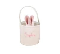 GBTROEY Cesta de Conejo de Pascua Personalizada con Orejas - Cesto de Almacenamiento con Monograma para Decoración de Pascua, Regalo de Baby Shower - Decoración de Primavera