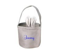 GBTROEY Cesta de Conejo de Pascua Personalizada con Orejas - Cesto de Almacenamiento con Monograma para Decoración de Pascua, Regalo de Baby Shower - Decoración de Primavera