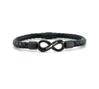 GBTROEY Personalizado Infinito pulsera de cuero para los hombres, el nombre de texto grabado de acero inoxidable pulsera trenzada de regalo para papá abuelo padre