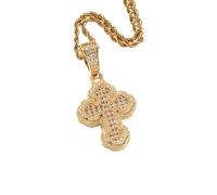 GBTROEY Zirconia Cruz Hip Hop Chapado En Plata Iced out Cristal Cruz Collar, Estilo Punk Joyería Colgante Con Cadena De Cuerda De Acero Inoxidable Para Hombres Mujeres