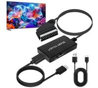 GBULTR Conversor de euroconector a HDMI con cable HDMI, adaptador Scart a HDMI, convertidor de audio HD 1080P con cable HDMI, para HDTV STB VHS X-Box PS3 Sky DVD Blu-ray para visualización en HDTV