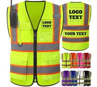 GBVllexuii Chaleco de seguridad personalizado reflectante de alta visibilidad, chaleco de seguridad personalizado con logotipo personalizado impreso chalecos de construcción de dos tonos
