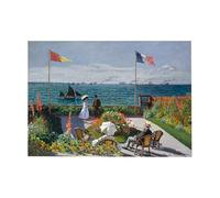 GBYangPJia Obra de arte Garden at Sainte-Adresse de Claude Monet, pintura famosa de alta resolución. Decoración de Jesús, 58 x 90 cm, sin marco