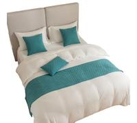 GBYUHAIJUN Bufanda De Cama,Camino de Cama Toalla de Cama con diseño Diamantes Sencillos for la cabecera un Hotel Tipo Bed and Breakfast(Lake Blue,45 * 240cm)