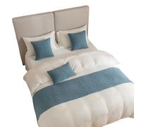 GBYUHAIJUN Bufanda De Cama,Camino de Cama Toalla de Cama con diseño Diamantes Sencillos for la cabecera un Hotel Tipo Bed and Breakfast(Blue,45 * 240cm)