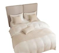 GBYUHAIJUN Bufanda De Cama,Camino de Cama Toalla de Cama con diseño Diamantes Sencillos for la cabecera un Hotel Tipo Bed and Breakfast(Beige,45 * 180cm)