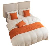 GBYUHAIJUN Bufanda De Cama,Camino de Cama Toalla de Cama con diseño Diamantes Sencillos for la cabecera un Hotel Tipo Bed and Breakfast(Orange,45 * 210cm)