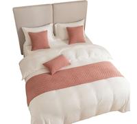 GBYUHAIJUN Bufanda De Cama,Camino de Cama Toalla de Cama con diseño Diamantes Sencillos for la cabecera un Hotel Tipo Bed and Breakfast(Pink,45 * 240cm)