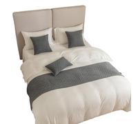 GBYUHAIJUN Bufanda De Cama,Camino de Cama Toalla de Cama con diseño Diamantes Sencillos for la cabecera un Hotel Tipo Bed and Breakfast(Gray,45 * 45cm Pillowcase)