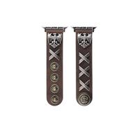 GBZHMCASE Correa de reloj con remaches de cuero genuino estilo punk retro, compatible con iWatch de 38/40/41 mm, 42/44/45 mm, adecuada for iWatch Series 6/5/4/3/2/1(Dark brown,42mm iwatch 10)
