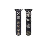 GBZHMCASE Correa de reloj con remaches de cuero genuino estilo punk retro, compatible con iWatch de 38/40/41 mm, 42/44/45 mm, adecuada for iWatch Series 6/5/4/3/2/1(Black,38mm iwatch1/2/3)