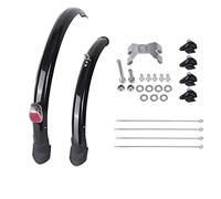 GBZIJIE Guardabarros De Biciclet Ligero Bicicleta Plegable de 20 Pulgadas Mudguard Fender 2PCS Frontal Trasero Ciclismo Bike Guard Mud MTB Alas Bicicleta con luz Trasera(V Brake Black)