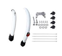 GBZIJIE Guardabarros De Biciclet Ligero Bicicleta Plegable de 20 Pulgadas Mudguard Fender 2PCS Frontal Trasero Ciclismo Bike Guard Mud MTB Alas Bicicleta con luz Trasera(V Brake White)