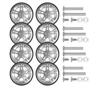 GBZIJIE Ruedas para Maletas de Viaje 8 Ruedas de Repuesto Plateadas for Equipaje con Tornillo, Maletas Viaje, Ejes 50 mm, reparación giratorias