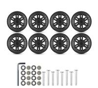GBZIJIE Ruedas para Maletas de Viaje Juego de 8 Ruedas universales for Equipaje 60 mm, Repuesto Maleta Viaje, Dobles, Kits reparación, fácil instalación y rodamiento Suave(Black)