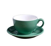 GBZIJIE Tazas de Cafe,Coffee Mug 220ML Moderna de cerámica Simple Taza de café Cappuccino Set Copas for la Copa Latte Mocha café con el platillo(Green)