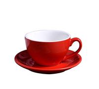GBZIJIE Tazas de Cafe,Coffee Mug 220ML Moderna de cerámica Simple Taza de café Cappuccino Set Copas for la Copa Latte Mocha café con el platillo(Red)