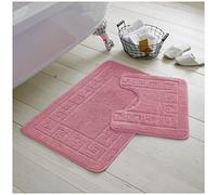 GC GAVENO CAVAILIA Alfombra de baño de 2 Piezas, Absorbente de Agua y Secado rápido, con Respaldo Antideslizante, Lavable a máquina, Color Rosa (50 x 80 cm, 50 x 40 cm)