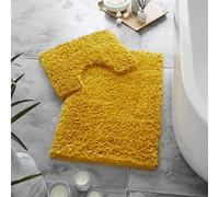 GC GAVENO CAVAILIA Alfombrilla de baño Antideslizante, 2 Piezas, Extra Suave, de Secado rápido, súper Absorbente de Agua, alfombras y tapetes Lavables, Color Ocre