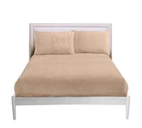 GC GAVENO CAVAILIA Care 736820 - Sábanas de Cama tamaño King, sábana Bajera Ajustable 100% poliéster, Parte Inferior de Forro Polar cálido térmico, visón, 736820