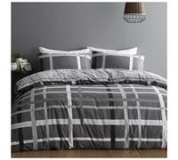 GC GAVENO CAVAILIA Estampado edredón de Lujo, Juego de Cama Reversible con Fundas de Almohada, Polialgodón, Daze Stripe-Grey, Matrimonio