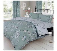 GC GAVENO CAVAILIA Funda de edredón de Lujo con diseño de Flor de pájaro, fácil Cuidado, Suave y Acogedor, Juego de Cama Reversible, Polialgodón, Azul Pastel, Doublé (200 x 200cm)