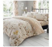 GC GAVENO CAVAILIA Funda de edredón Floral Doble, Juego de Ropa de Cama botánica Reversible, Funda de edredón de polialgodón, Natural (200 x 200cm)