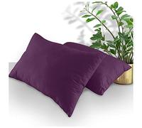 GC GAVENO CAVAILIA Housewife 708766 - Juego de 2 Fundas y Almohada Transpirables estándar, Fundas de Almohada Lisas con Cierre Envolvente, Color Baya