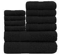 GC GAVENO CAVAILIA Juego de 10 Toallas Toronto, 450 gsm, lujosas, absorbentes, supersuaves y acogedoras, Color Negro