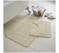 GC GAVENO CAVAILIA Juego de 2 Alfombrillas de baño Lavables, Extra absorbentes, Antideslizantes, supersuaves, Color Crema, tamaño Regular (50 x 80 cm, 50 x 40 cm)