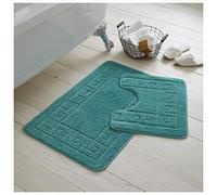 GC GAVENO CAVAILIA Juego de 2 Alfombrillas de baño Lavables, Extra absorbentes, Antideslizantes, supersuaves, Color Verde Azulado, (50 x 80, 50 x 40 cm)