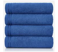 GC GAVENO CAVAILIA Juego de 4 toallas de baño grandes, de algodón egipcio altamente absorbentes, paquete de 4 toallas de baño extra suaves y grandes, color azul real, toallas de baño de secado rápido,
