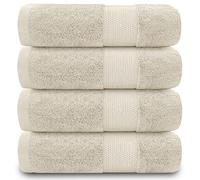 GC GAVENO CAVAILIA Juego de 4 Toallas de Mano para baño, 700 g/m², algodón Egipcio, Toallas de Calidad de Hotel, Lavables a máquina, Crema, 50 x 85 cm