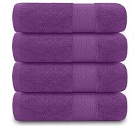 GC GAVENO CAVAILIA Juego de 4 Toallas de Mano para baño, 700 g/m², algodón Egipcio, Toallas de Calidad de Hotel, Lavables a máquina, Morado, 50 x 85 cm
