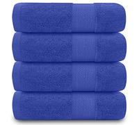 GC GAVENO CAVAILIA Juego de 4 Toallas de Mano para baño, 700 g/m², algodón Egipcio, Toallas de Calidad de Hotel, Lavables a máquina, Azul Cobalto, 50 x 85 cm