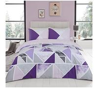 GC GAVENO CAVAILIA Juego de Funda de edredón de mármol súper Suave, Juego de Cama Doble, Fundas de edredón acogedoras, Color Morado y Gris