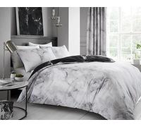 GC GAVENO CAVAILIA Juego de Funda de edredón de polialgodón con Textura Estampada, tamaño Doble, Reversible, diseño de mármol, Color Blanco