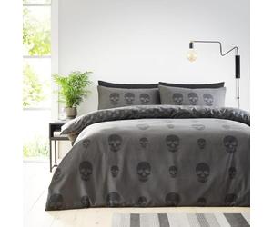 GC GAVENO CAVAILIA Juego de Funda de edredón Individual (135 x 200 cm), Fundas de edredón Reversibles de Lino y Ropa de Cama de polialgodón, Ropa de Cama Lavable, Color carbón