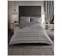 GC GAVENO CAVAILIA Juego de Funda de edredón Reversible de fácil Cuidado, diseño de Rayas, Color Gris, tamaño King, Polialgodón, Matrimonio