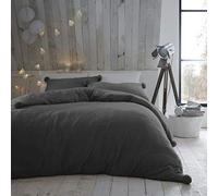 GC GAVENO CAVAILIA Juego de Funda nórdica de Forro Polar con Pompones, Funda de edredón térmica, mullida y cálida con Fundas de Almohada, poliéster, carbón, Doble