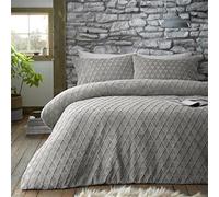 GC GAVENO CAVAILIA Juego de Funda nórdica geométrica de Forro Polar, Suave, Acogedor, Esponjoso, cálido, poliéster, Gris, tamaño King