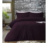 GC GAVENO CAVAILIA Juego de Funda nórdica geométrica de Forro Polar, Suave, Acogedor, Esponjoso, cálido, poliéster, Morado, tamaño King