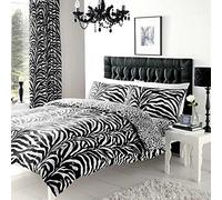 GC GAVENO CAVAILIA Printed Design Duvet Cover Set Funda de edredón de polialgodón de Lujo, Suave y Acogedor, Juego de Cama cálido, Mezcla Poliéster y algodón, Cebra, Blanco/Negro, Doble, Doublé