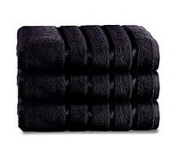 GC GAVENO CAVAILIA Juego de Toallas de baño Kensington algodón Egipcio, Altamente absorbentes, de Secado rápido, Color Negro, Paquete de 3 Toallas de baño Kensington
