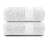 GC GAVENO CAVAILIA Juego de Toallas de baño Suaves | 2 Toallas de baño de algodón Egipcio | Colección de Hotel de 700 gm2 | Juegos de Toallas absorbentes de Agua | Blanco | 70 x 125 cm