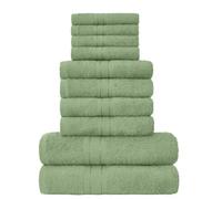 GC GAVENO CAVAILIA Juego de Toallas Familiares de 10 Piezas, 100% algodón Egipcio, 4 Caras, 4 Toallas de Mano, 2 Toallas de baño, Accesorios de baño Altamente absorbentes de Agua, Lavables a máquina