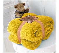 GC GAVENO CAVAILIA Manta de Peluche Suave y acogedora, 100% poliéster, Ligera y esponjosa, Ultra Afelpada, cómoda, Ocre, tamaño King (200 x 240 cm), 200 x 240 cm