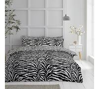 GC GAVENO CAVAILIA nórdica Estampada, Juego de Cama Reversible, Fundas de edredón de polialgodón, Zebra-White/Black, Sencillo, Suelto (135cm x 200cm)