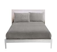 GC GAVENO CAVAILIA Sábana Bajera Ajustable de Forro Polar, térmica, cálida, elástica, Doble, Lavable, 100% poliéster, esponjosa, Color Plateado