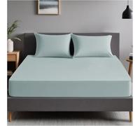 GC GAVENO CAVAILIA Sábana Bajera Ajustable Individual Transpirable de 25 cm de Profundidad, Lisa (90 x 190 cm), de fácil Cuidado, Resistente a la decoloración, Tela Suave de polialgodón, Color Huevo
